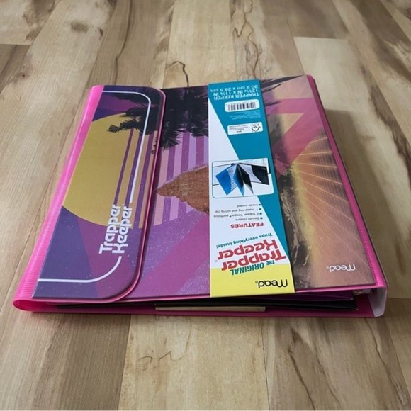 Trapper Keeper Binder Sunset New Mead The Oringal Trapper Keeper Pink Purple NWT - Picture 5 of 12
